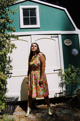 Sleeveless Floral Print Garden Dress