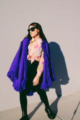 Purple Fringed Shawl