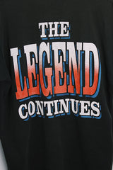 Men's or women's vintage 1994 Best, Fruit of the Loom, Made in the USA label black Merle Haggard tour tee with large colored graphic on front and back in a cotton and polyester material.