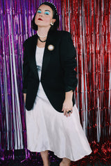 Women's or men's vintage 1960's O.K. Best Tailor label long sleeve black tuxedo blazer.