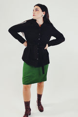 Women's Vintage Brown Tie Waist Jacket front