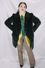 Men's or women's vintage 1970's The Country Coat, Sears The Men's Store label long sleeve dark brown colored jacker in corduroy material with double lapel and leather buttons.