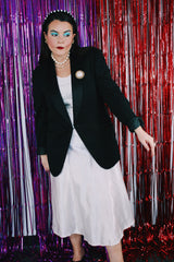 Women's or men's vintage 1960's O.K. Best Tailor label long sleeve black tuxedo blazer.