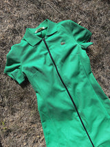 short sleeve green zip up vintage lacoste dress with collar