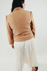 vintage wool camel cropped blazer back