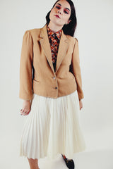vintage wool camel cropped blazer front