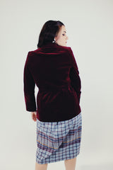 vintage maroon corduroy women's wrap jacket back