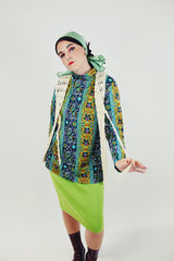 white sleeveless tie front crochet vest women's vintage front