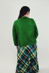 women's 1940's green suede jacket back