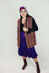 women's vintage multicolor print vest sleeveless