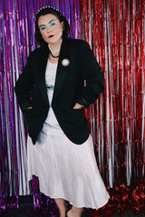 Women's or men's vintage 1960's O.K. Best Tailor label long sleeve black tuxedo blazer.