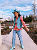 Long Sleeve Patchwork Printed Button Up Blouse