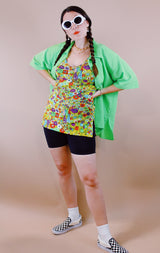Floral Printed Vintage Swimsuit Top