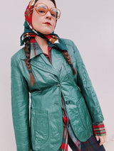 Green Leather Blazer