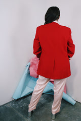 Women's or men's vintage 1970's Brookford Exclusive for Peoples label long sleeve red blazer with gold buttons