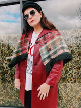 Plaid Mohair Poncho