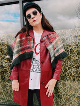 Long Maroon Leather Jacket