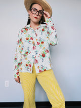 Long Sleeve Floral Button Up Blouse