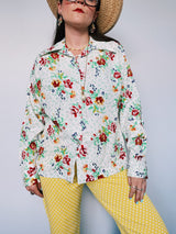 Long Sleeve Floral Button Up Blouse