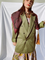 square plum colored polyester scarf with black abstract print vintage made in Italy