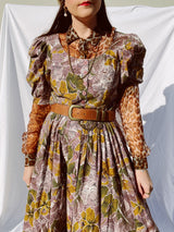 long sleeve sheer button up blouse in leopard print with collar vintage