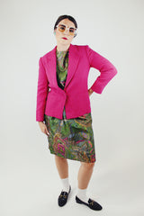 long sleeve pink wool blazer pendleton 1980's