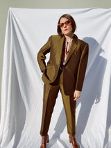 bronze shiny suit with blazer and pants men's vintage 1970's