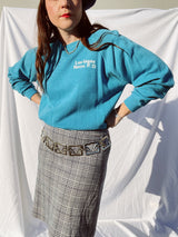 long sleeve blue pullover sweatshirt vintage 1970's