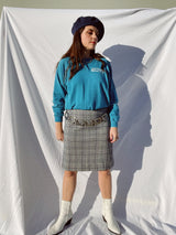 long sleeve blue pullover sweatshirt vintage 1970's