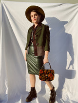 floral tapestry print purse vintage 1970's