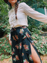 Floral Print Wrap Pants