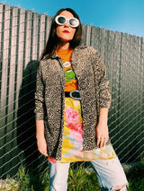 Velvet Leopard Print Button Up