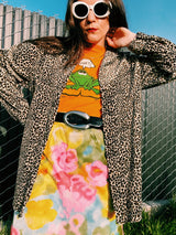 Velvet Leopard Print Button Up