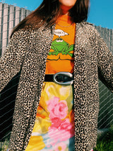 Velvet Leopard Print Button Up