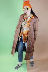 Men's vintage 1970's Waikiki Holiday short sleeve printed Hawaiian button up shirt with chest pockets and pointy collar.