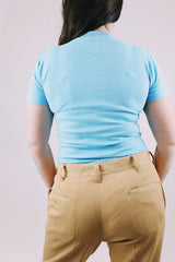 short sleeve blue graphic beatles tee with submarine vintage 1970's