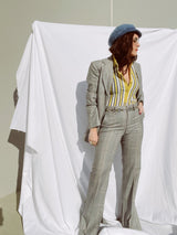 grey plaid vintage 1970's suit with pants and blazer