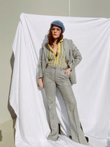 grey plaid vintage 1970's suit with pants and blazer