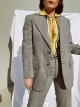 grey plaid vintage 1970's suit with pants and blazer