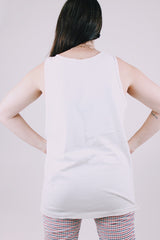 vintage 1980's white tank top tee with graphic on the front