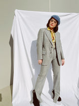 grey plaid vintage 1970's suit with pants and blazer