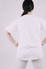 short sleeve white graphic t-shirt john denver 1975