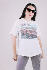 short sleeve white graphic tee rawhide 1980's