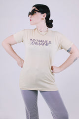 short sleeve tan t-shirt vintage 1976 jermaine jackson from motown records