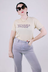 short sleeve tan t-shirt vintage 1976 jermaine jackson from motown records