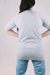 short sleeve grey vintage tee with coin graphic on the front vintage 1982 quarterflash tour tee