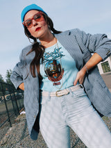 navy blue alice cooper cotton tank top from the 1970's