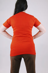 short sleeve orange vintage graphic tee racecar