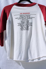 3/4 arm length vintage baseball tee white body maroon arms bammies 1982