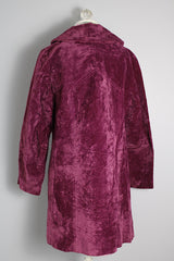 Women's vintage 1970's Outer Banks Collection by Jerold label long sleeve long length purple velvet zip up coat